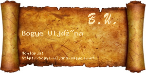 Bogye Uljána névjegykártya